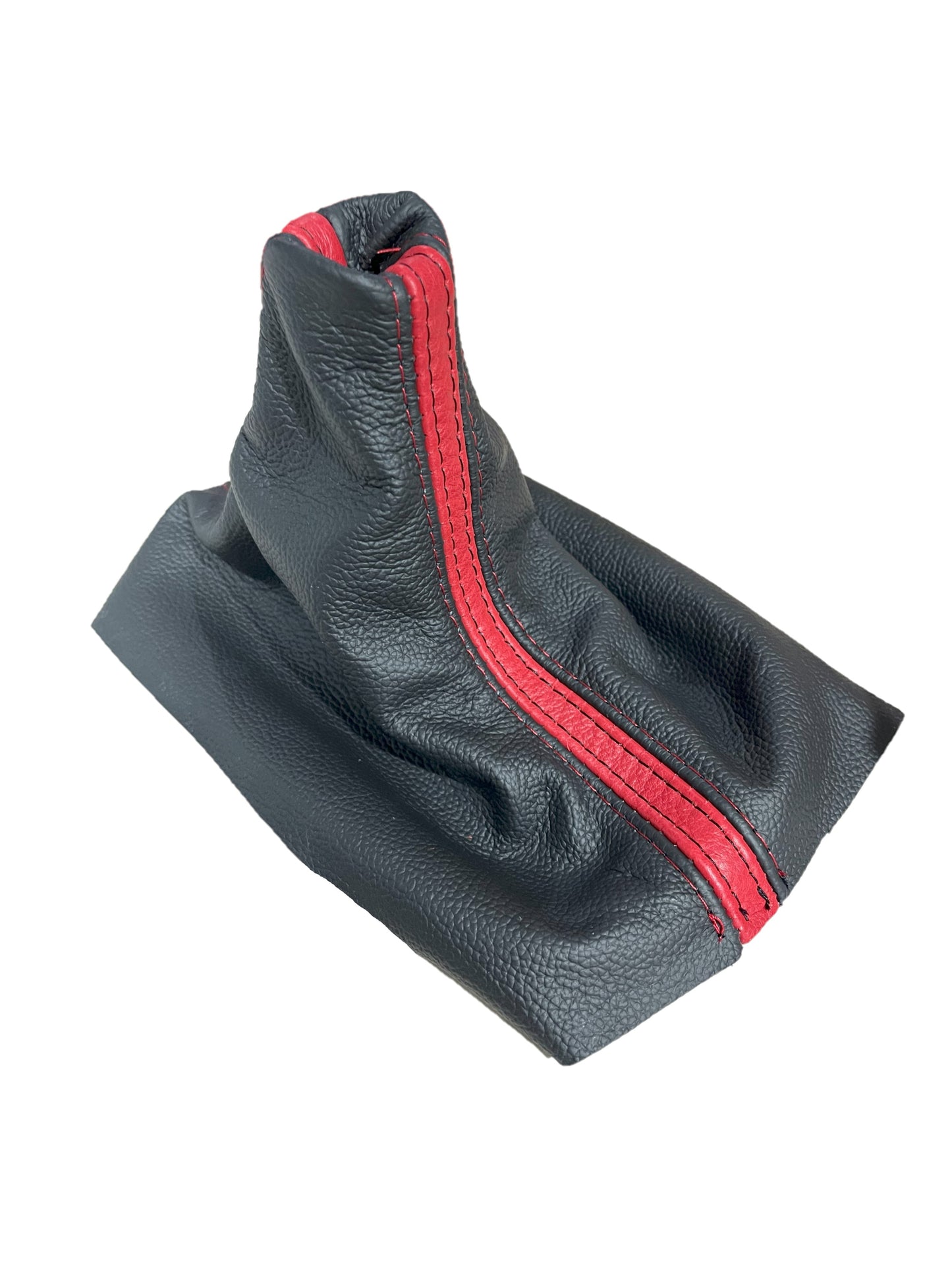 2005-2009 FORD MUSTANG GT Red & Black Leather Manual Shift Boot Cover-5