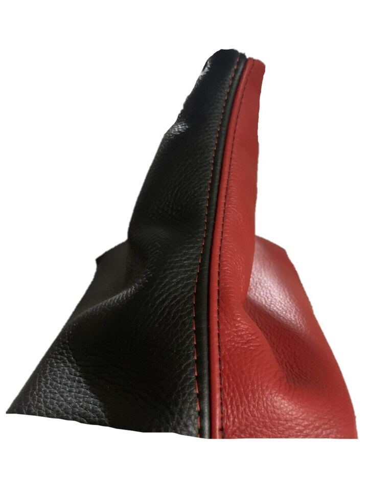 2005-2009 FORD MUSTANG GT Red & Black Leather Manual Shift Boot Cover-4