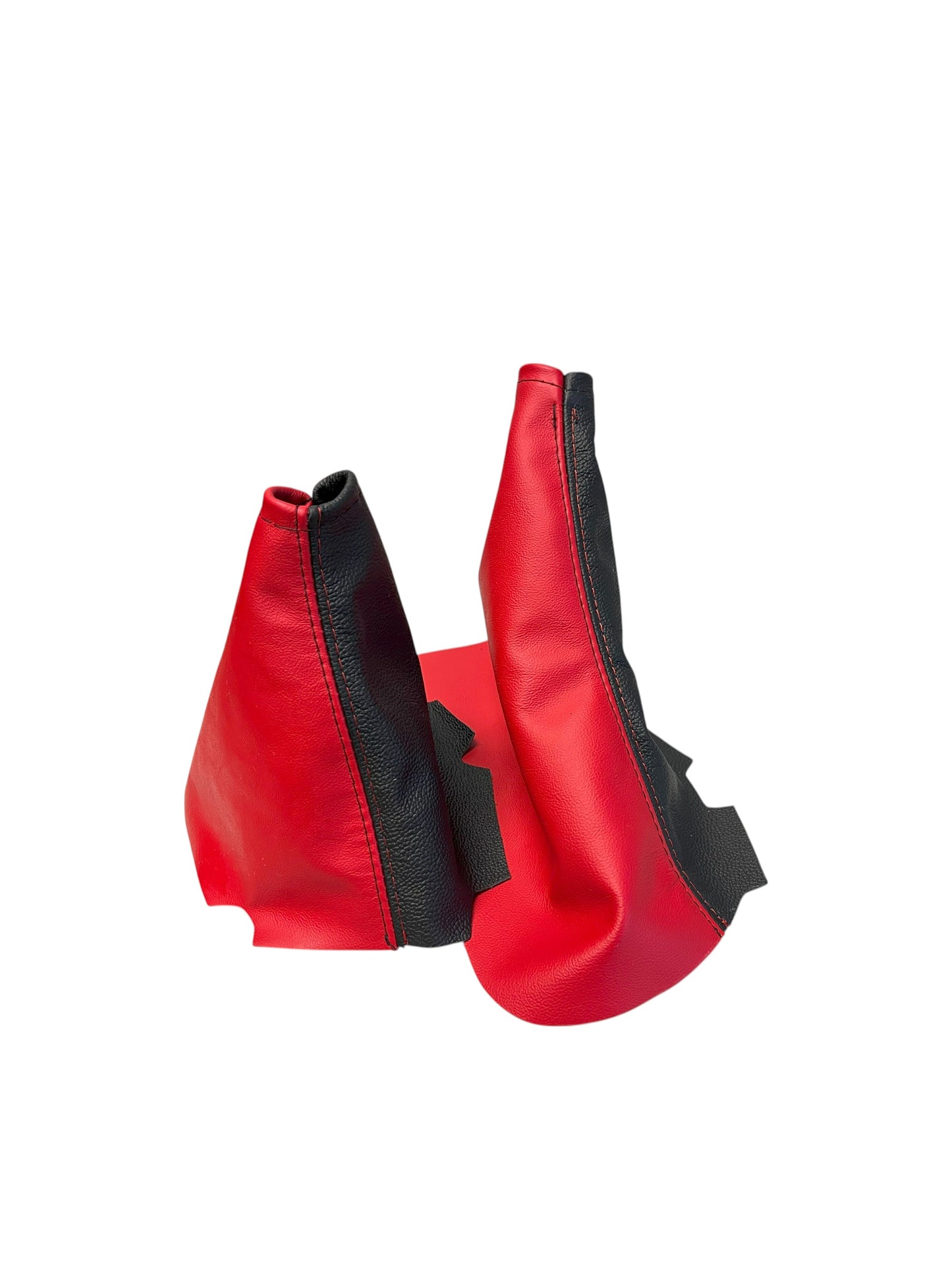 For 2005-2013 Chevy Corvette C6 Z06 Torch Red & Black Leather Console Shift Handbrake Boot Cover-5