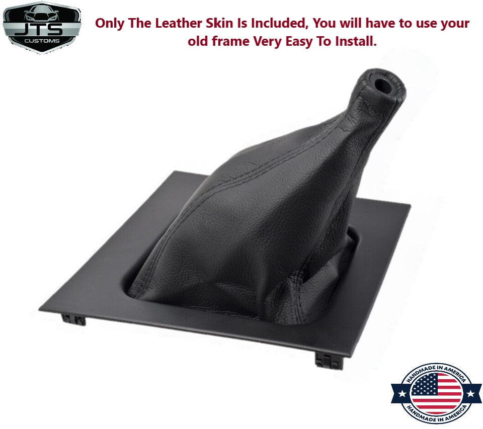 Leather MANUAL Shift Boot Cover In Black 1987 1988 1989 1990 1991 1992 1993 Ford Mustang GT Convertible Coupe-0