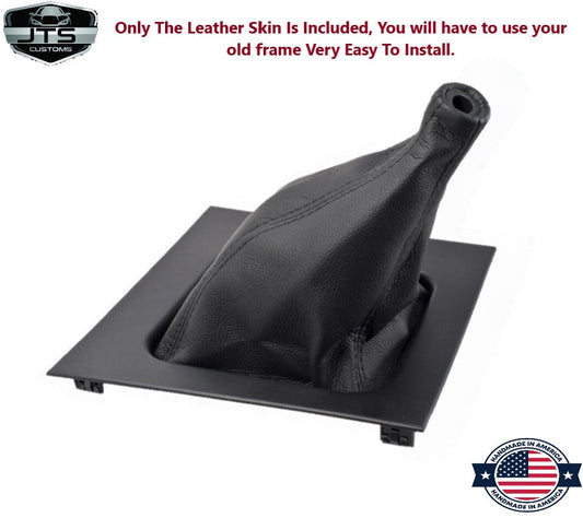 Leather MANUAL Shift Boot Cover In Black 1987 1988 1989 1990 1991 1992 1993 Ford Mustang GT Convertible Coupe-0
