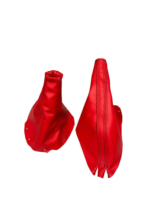 Torch Red Leather Emergency Brake & Shift Boot Cover For Ford Mustang GT 1994 1995 1996 1997 1998 1999 2000 2001 2002 2003 2004-0