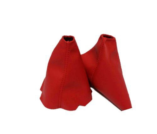 For Chevy Corvette C6 2005-2013 Torch Red Leather Manual Handbrake & Shift Boot Cover-0
