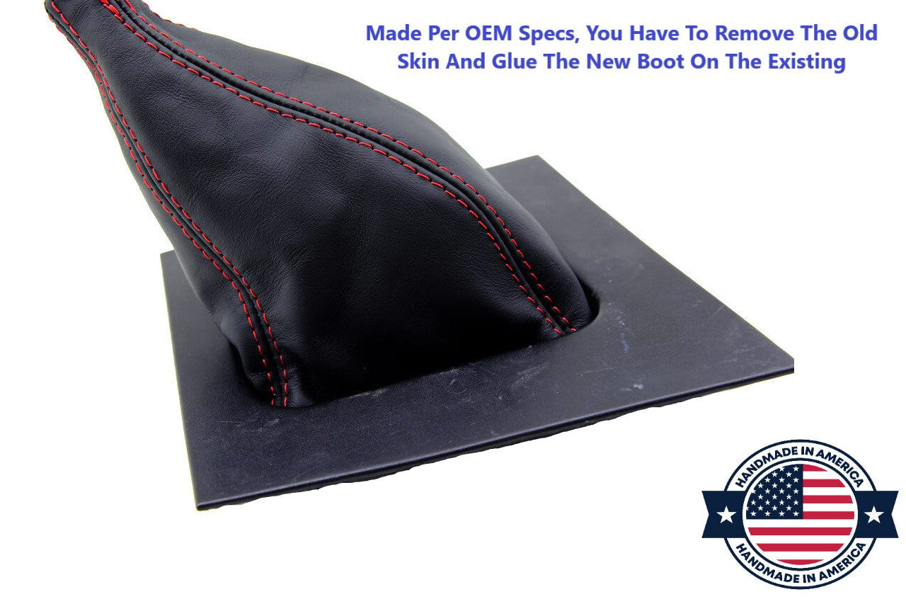 Leather MANUAL Shift Boot Cover In Black 1987 1988 1989 1990 1991 1992 1993 Ford Mustang GT Convertible Coupe-5