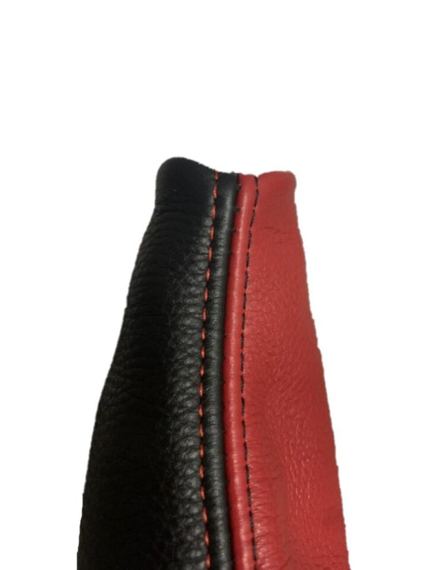 2005-2009 FORD MUSTANG GT Red & Black Leather Manual Shift Boot Cover-2